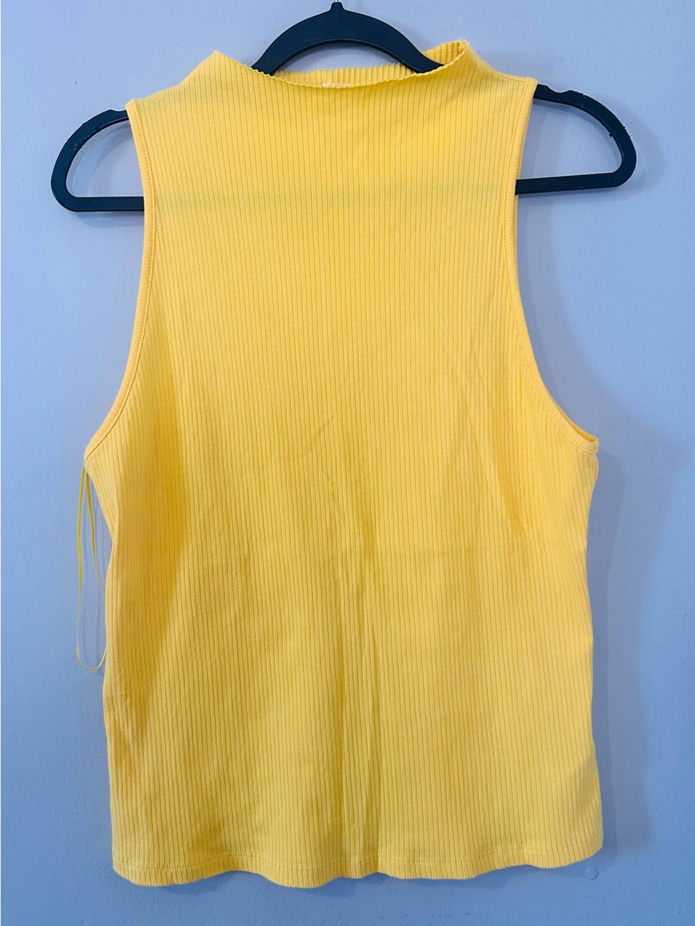 Maeve Yellow Ribbed Mock Neck Tank Top